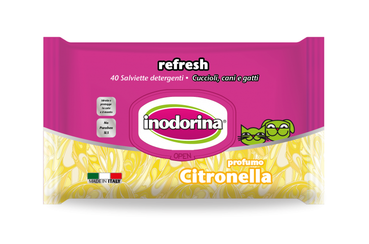 Inodorina refresh -vlažne maramice Limunska trava